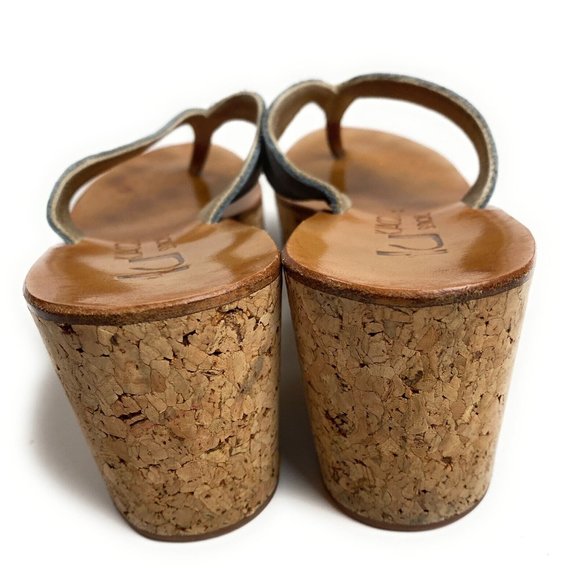 K Jacques EUR 37 US 6.5 Thong Platform Wedge St Tropez Sandal Shoe Tan - Picture 6 of 6